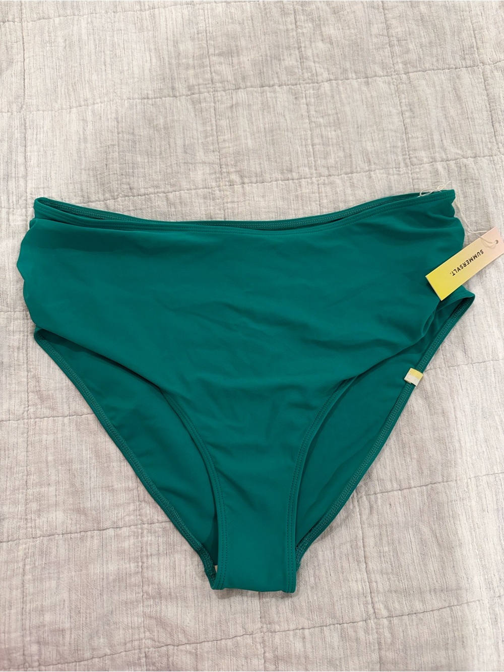 Summersalt The Ruched High Leg High Rise bottom- in color seasalt